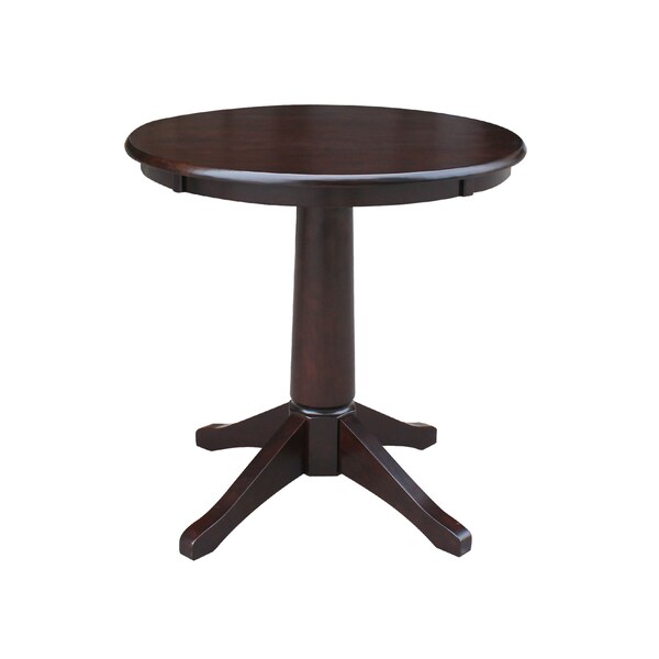 International Concepts Round 30 in Round Top Pedestal Table, 28.9 inH, Rich Mocha, 30 W, 30 L, 29.9 in H, Wood, Rich Mocha K15-30RT-27B - main